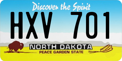 ND license plate HXV701
