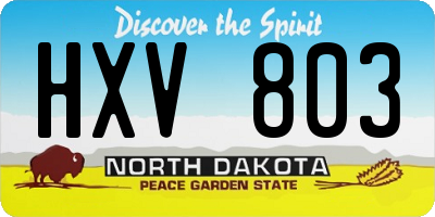 ND license plate HXV803