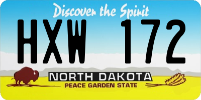 ND license plate HXW172