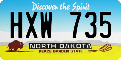 ND license plate HXW735