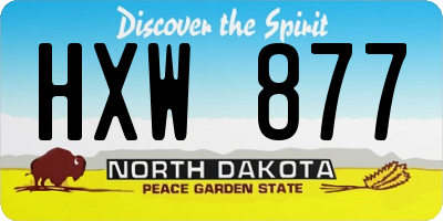 ND license plate HXW877