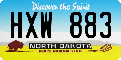ND license plate HXW883