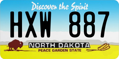 ND license plate HXW887