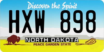 ND license plate HXW898