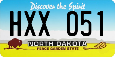 ND license plate HXX051