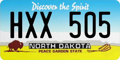 ND license plate HXX505