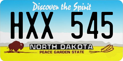ND license plate HXX545