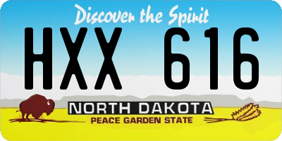 ND license plate HXX616