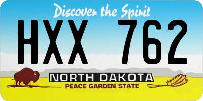 ND license plate HXX762