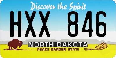 ND license plate HXX846
