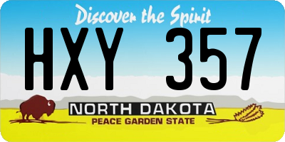 ND license plate HXY357
