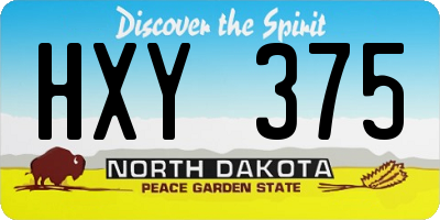 ND license plate HXY375