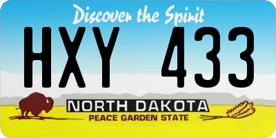 ND license plate HXY433