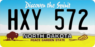 ND license plate HXY572