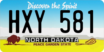 ND license plate HXY581