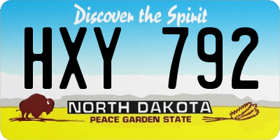 ND license plate HXY792