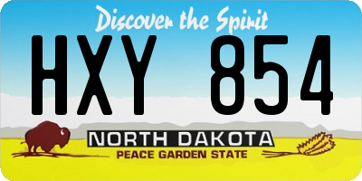 ND license plate HXY854