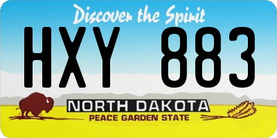 ND license plate HXY883