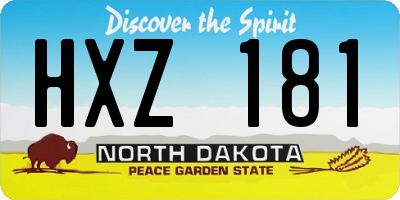 ND license plate HXZ181
