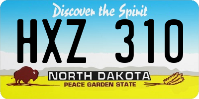ND license plate HXZ310