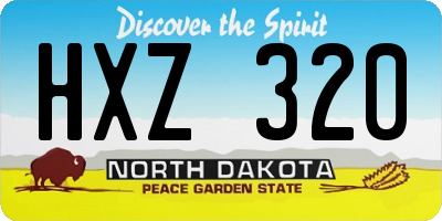 ND license plate HXZ320