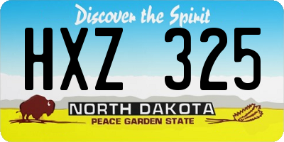 ND license plate HXZ325