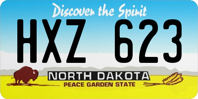 ND license plate HXZ623