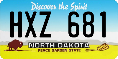 ND license plate HXZ681