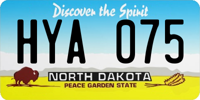 ND license plate HYA075