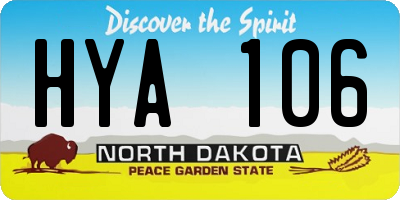 ND license plate HYA106