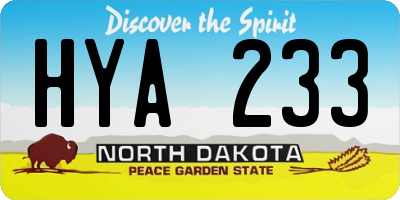 ND license plate HYA233