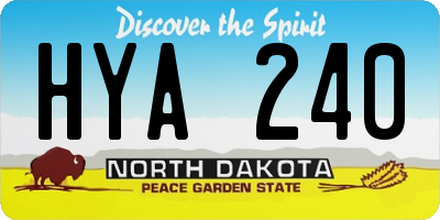 ND license plate HYA240