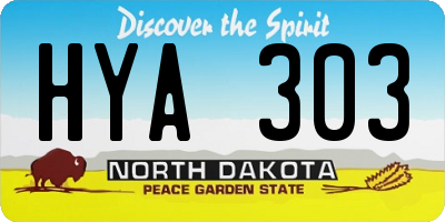 ND license plate HYA303