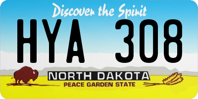 ND license plate HYA308
