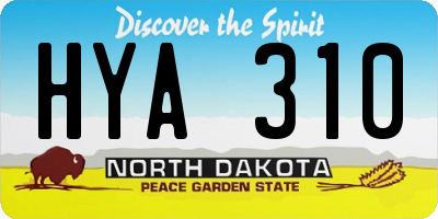 ND license plate HYA310