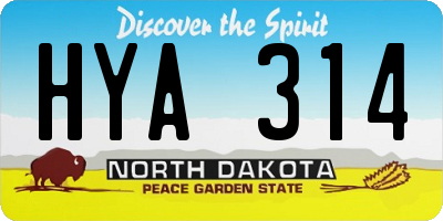 ND license plate HYA314