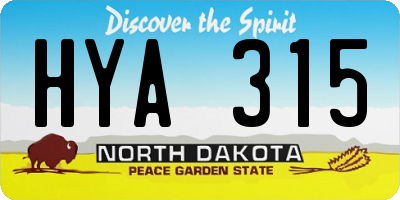 ND license plate HYA315