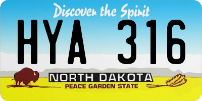 ND license plate HYA316