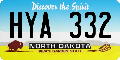 ND license plate HYA332