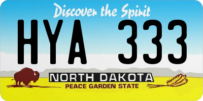 ND license plate HYA333