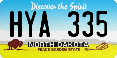 ND license plate HYA335
