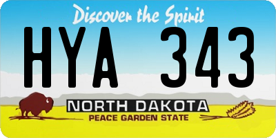 ND license plate HYA343