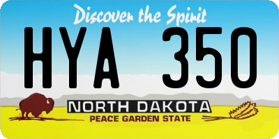 ND license plate HYA350