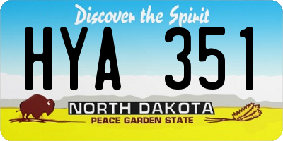ND license plate HYA351