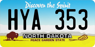 ND license plate HYA353