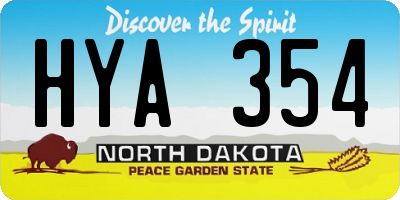 ND license plate HYA354