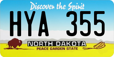 ND license plate HYA355