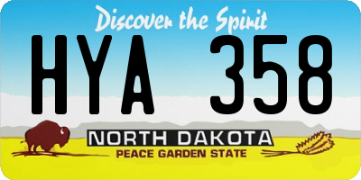 ND license plate HYA358