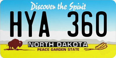 ND license plate HYA360