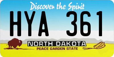 ND license plate HYA361